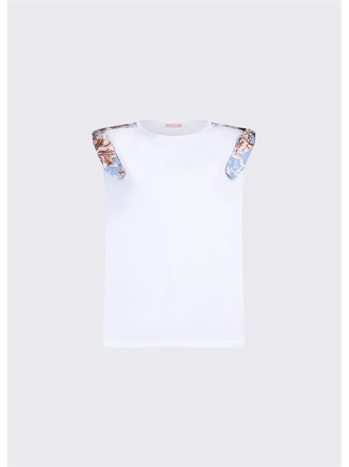 T-shirt con spalline imbottite LIU JO | WA6201J6308/P9551